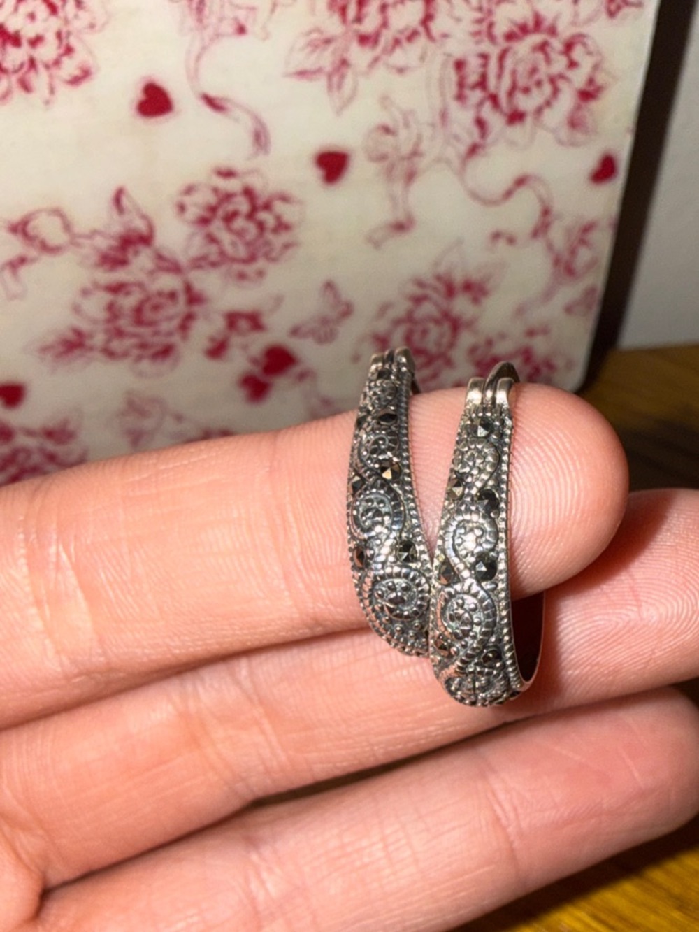 Sterling Silver Pavé Hoop Earrings in Silver